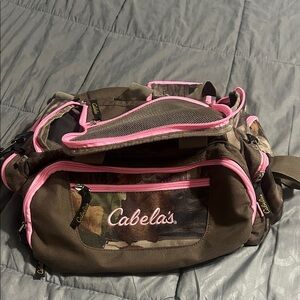 Cabela's Camouflage Bag with Pink Trim